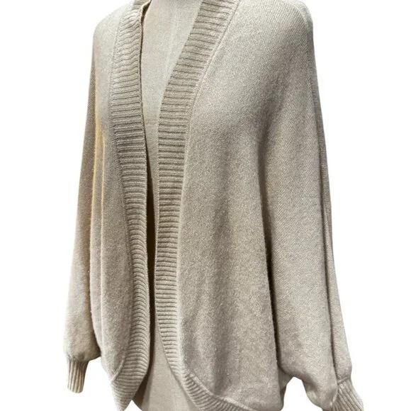 St. John Women’s Cream Wool-Blend Open Front Cardigan – Size XL - Picture 4 of 5